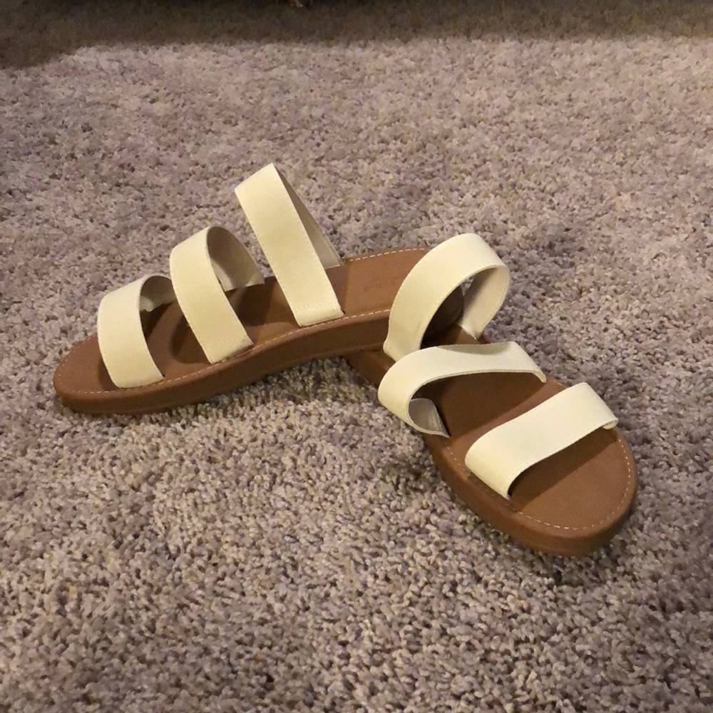 Never worn platform slides